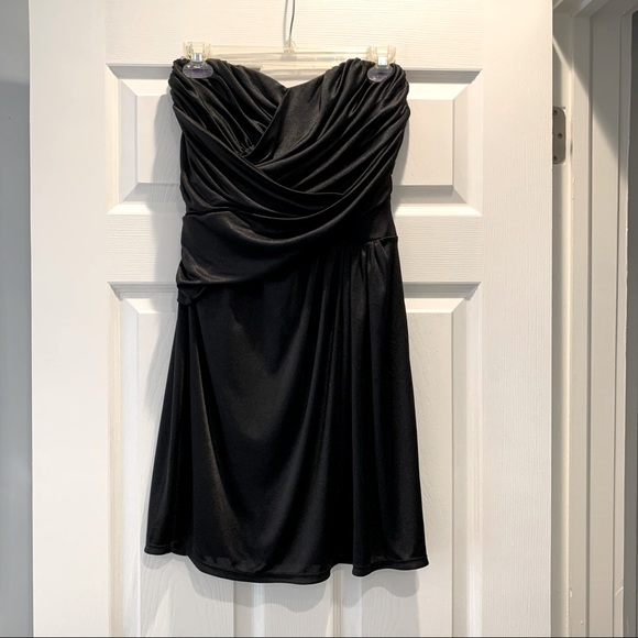 Express Black Strapless Rouched Dress- Medium - Picture 2 of 5